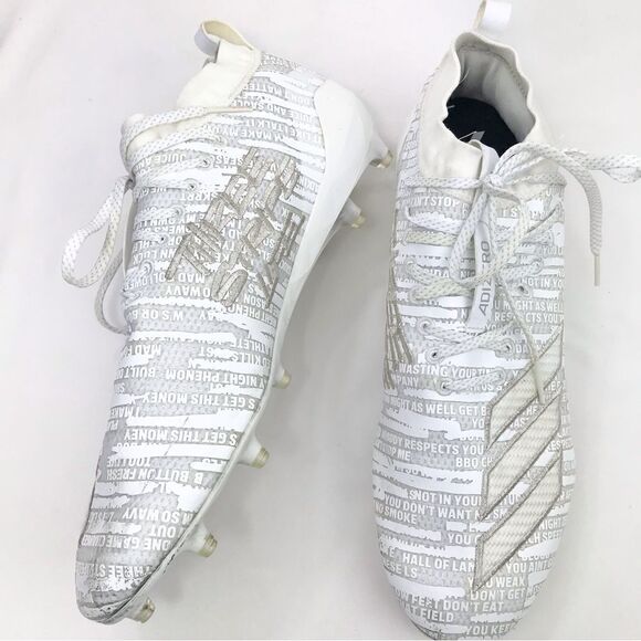 Adidas Adizero Primeknit White 8.0 Three Stripe Life Football Cleats - Picture 3 of 14